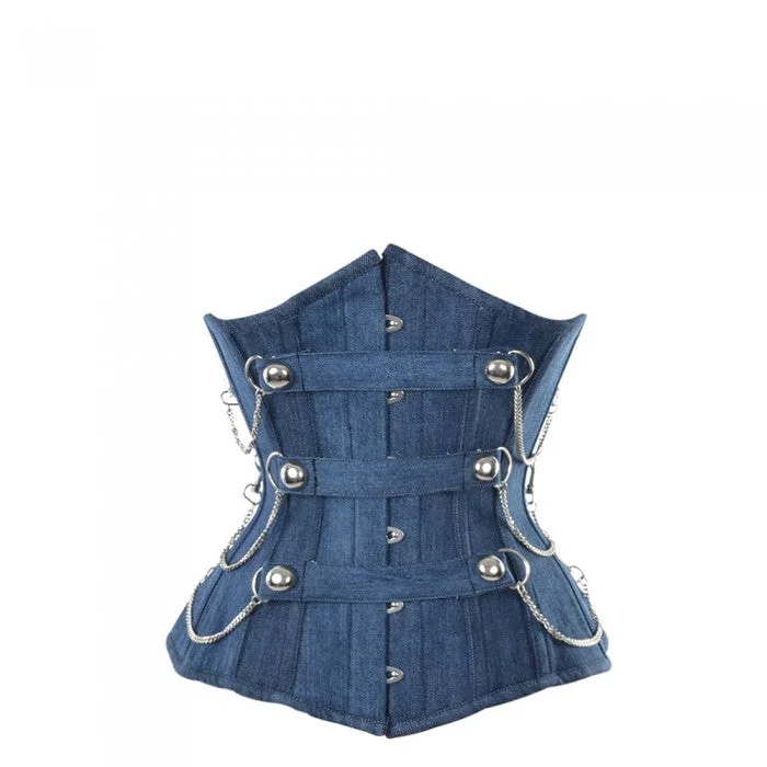 Geometric - printed bustiers for a modern and trendy lookTammy Denim Underbust Corset