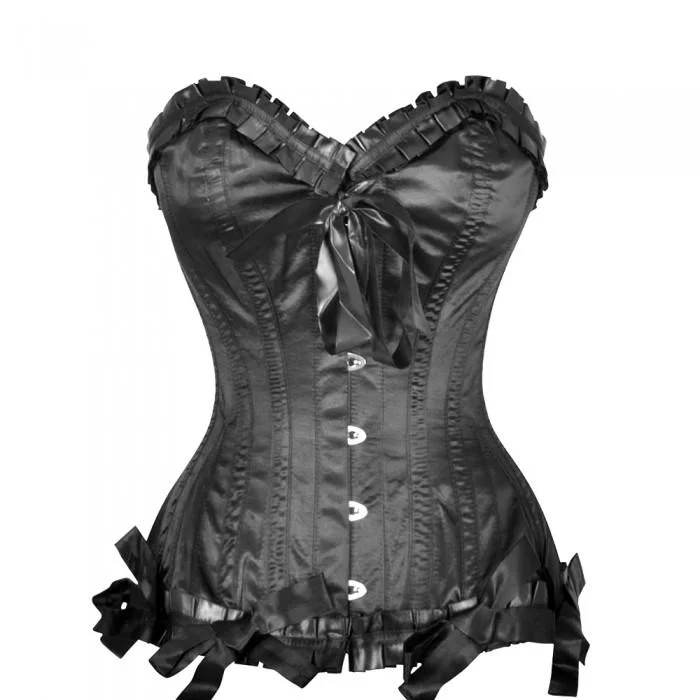 Waist - training corsets for long - term figure shapingSandra Burlesque Black Overbust Corset