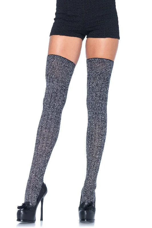 Polka Dot Tights for WomenAcrylic Ribbed Knit Thigh High Stockings