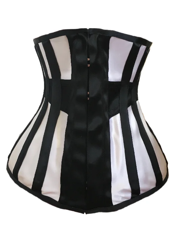 Supportive bustiers for large - busted womenLongline Underbust Corset in Black / White Contrast