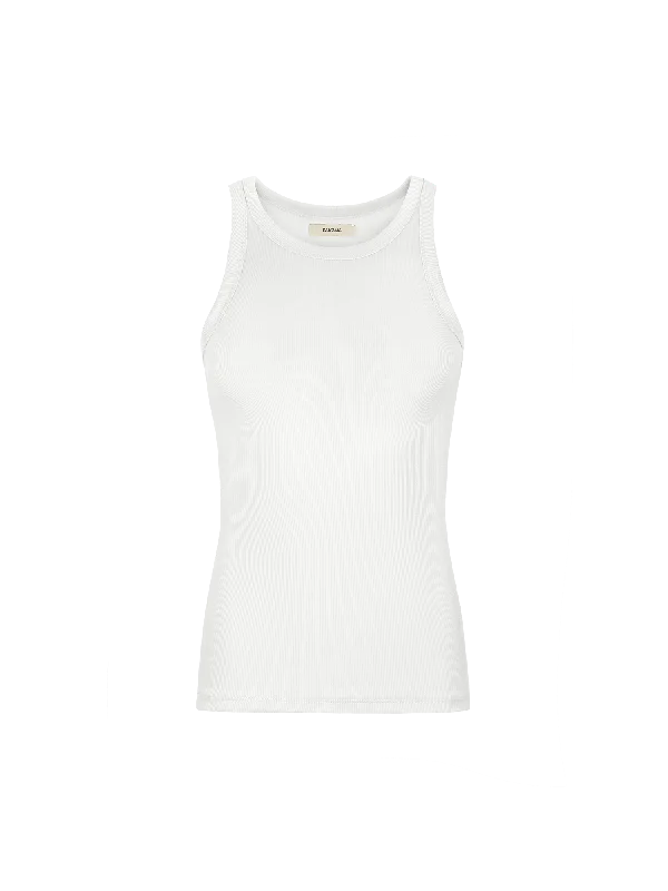 Women's minimalist t shirt Women's 365 Lightweight Rib Tank Top—off-white
