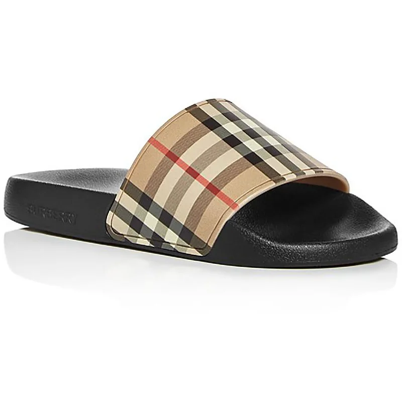 Womens Synthetic Slide On Slide Sandals