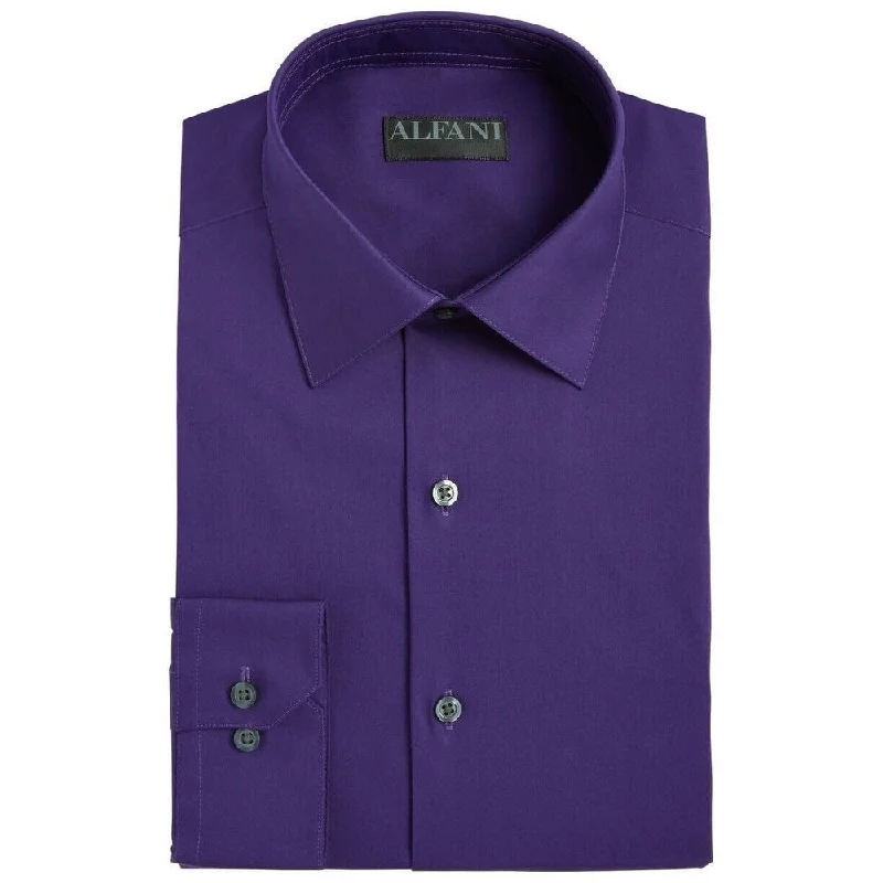 Men's Button - Down Oxford Casual Shirts in Crisp White for a Classic and Versatile StyleAlfani Men's Stretch Easy-Care Solid Dress Shirt Purple 14x32-33 Men's Button - Down Oxford Casual Shirts in Crisp White for a Classic and Versatile StyleAlfani Men's Stretch Easy-Care Solid Dress Shirt Purple 14x32-33