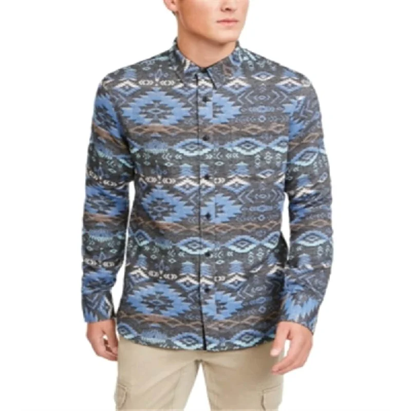 Men's Retro - Style Hawaiian Print Casual Shirts in Bold Patterns for a Tropical VacationAmerican Rag Men's Geometric Rancher Shirt Blue Men's Retro - Style Hawaiian Print Casual Shirts in Bold Patterns for a Tropical VacationAmerican Rag Men's Geometric Rancher Shirt Blue