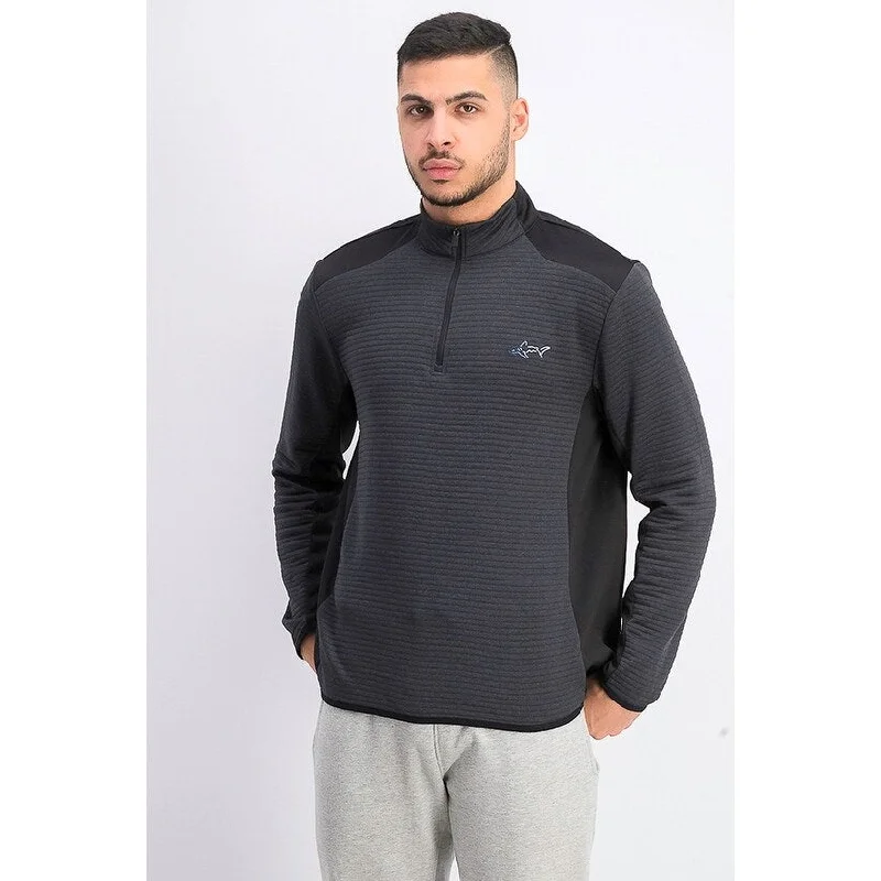 Men's Linen Blend Casual Shirts with Roll - Up Sleeves for a Summer Beach LookAttack Life by Greg Norman Men's Quarter-Zip Shirt Black Medium Men's Linen Blend Casual Shirts with Roll - Up Sleeves for a Summer Beach LookAttack Life by Greg Norman Men's Quarter-Zip Shirt Black Medium
