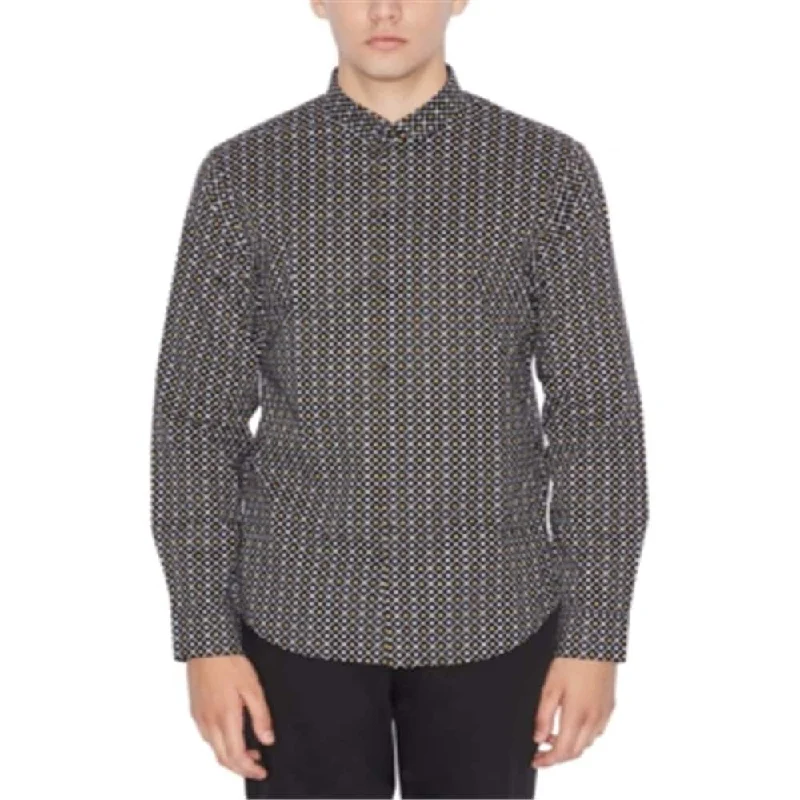 Men's Organic Cotton Casual Shirts with a Soft Handfeel for Everyday ComfortAX Armani Exchange Men's Slim Fit Stretch Logo Print Shirt Black