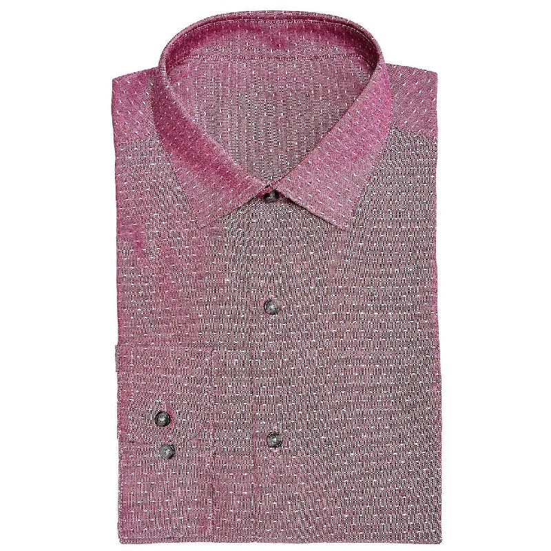 Men's Slim - Fit Printed Floral Casual Shirts in Pastel Colors for a Spring - Inspired VibeBar III Men's Stretch Easy-Care Large Dobby Dot Dress Shirt Red 36-37