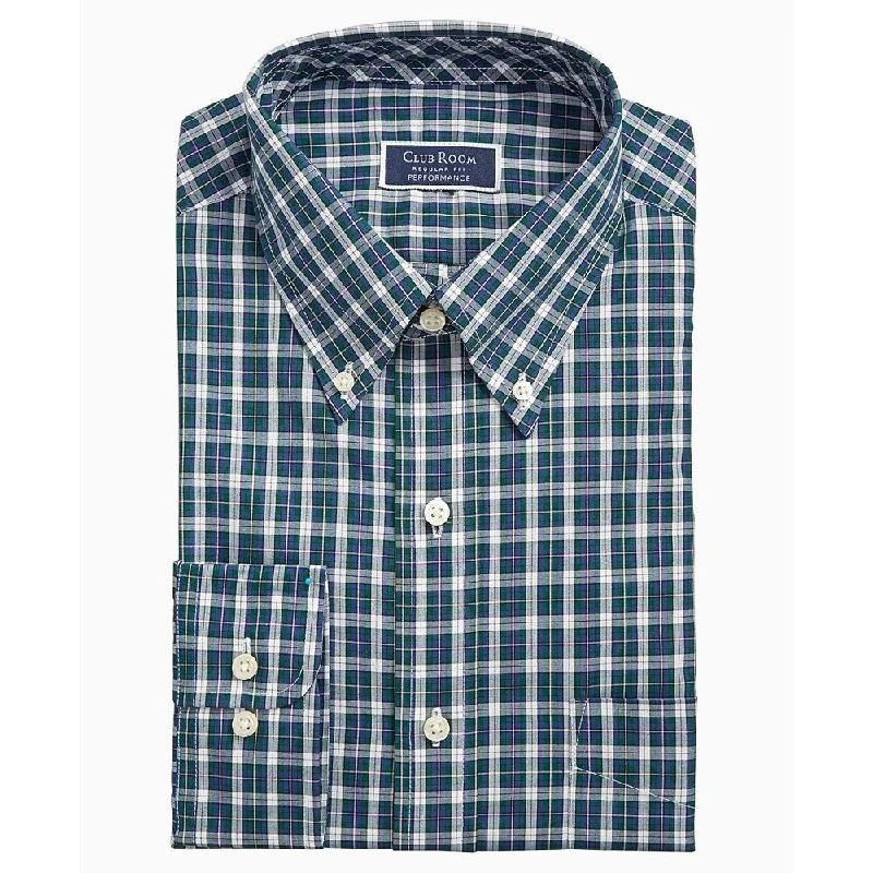 Men's Tailored Fit Checkered Casual Shirts in Multicolor for a Smart - Casual EnsembleClub Room Men's Regular Fit Gordon Tartan Dress Shirt Green 15.5x32-33 - 15.5X32X33 Men's Tailored Fit Checkered Casual Shirts in Multicolor for a Smart - Casual EnsembleClub Room Men's Regular Fit Gordon Tartan Dress Shirt Green 15.5x32-33 - 15.5X32X33