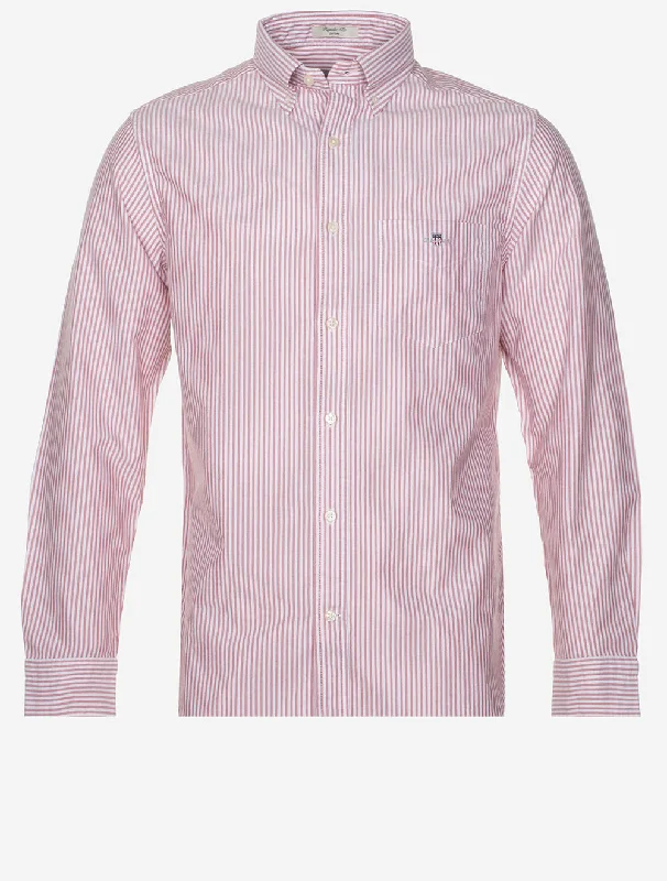 Men's Graphic - Printed Casual Shirts with Pop - Culture References for a Fun and Stylish LookRegular Fit Classic Oxford Stripe Shirt Iron Red Men's Graphic - Printed Casual Shirts with Pop - Culture References for a Fun and Stylish LookRegular Fit Classic Oxford Stripe Shirt Iron Red