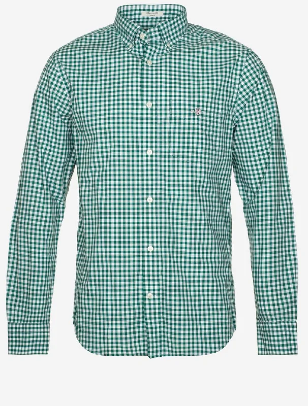 Men's Button - Down Oxford Casual Shirts in Crisp White for a Classic and Versatile StyleRegular Fit Poplin Gingham Shirt Deep Forest Green Men's Button - Down Oxford Casual Shirts in Crisp White for a Classic and Versatile StyleRegular Fit Poplin Gingham Shirt Deep Forest Green