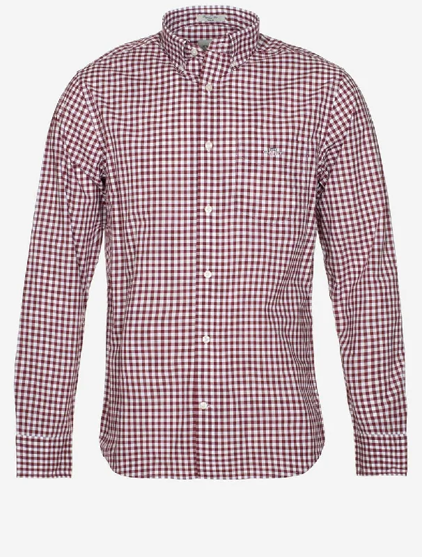 Men's Shearling - Lined Collar Casual Shirts in Brown for a Rustic and Warm AppealRegular Fit Poplin Gingham Shirt Wine Red Men's Shearling - Lined Collar Casual Shirts in Brown for a Rustic and Warm AppealRegular Fit Poplin Gingham Shirt Wine Red