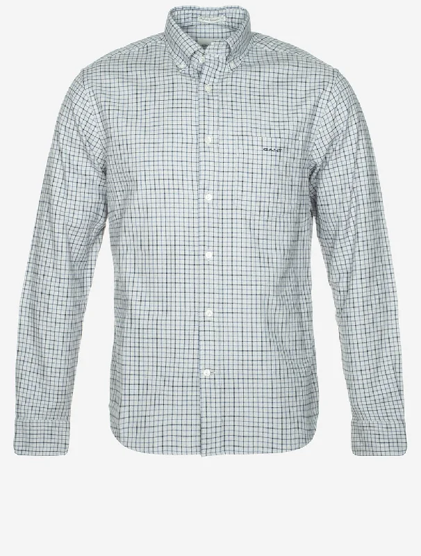 Men's Organic Cotton Casual Shirts with a Soft Handfeel for Everyday ComfortRegular Jaspe Tattersall Plaid Shirt Light Grey Melange