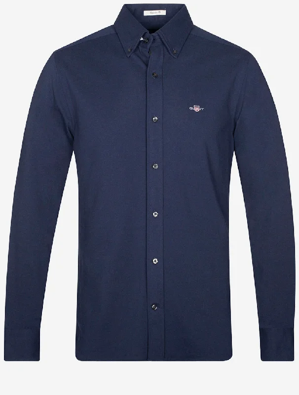 Men's Button - Down Oxford Casual Shirts in Crisp White for a Classic and Versatile StyleRegular Fit Jersey Piqué Shirt Marine Men's Button - Down Oxford Casual Shirts in Crisp White for a Classic and Versatile StyleRegular Fit Jersey Piqué Shirt Marine