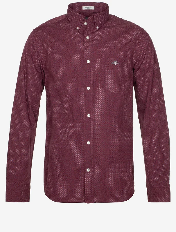 Men's Button - Down Oxford Casual Shirts in Crisp White for a Classic and Versatile StyleRegular Micro Print Shirt Wine Red Men's Button - Down Oxford Casual Shirts in Crisp White for a Classic and Versatile StyleRegular Micro Print Shirt Wine Red