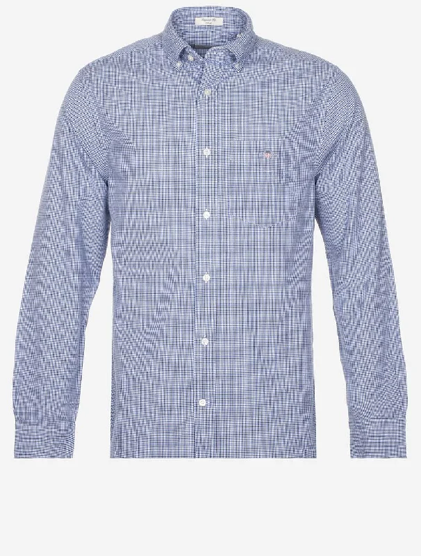 Men's Thermal - Lined Casual Shirts in Black for Added Warmth in Cold WeatherRegular Poplin Micro Gingham Shirt College Blue Men's Thermal - Lined Casual Shirts in Black for Added Warmth in Cold WeatherRegular Poplin Micro Gingham Shirt College Blue