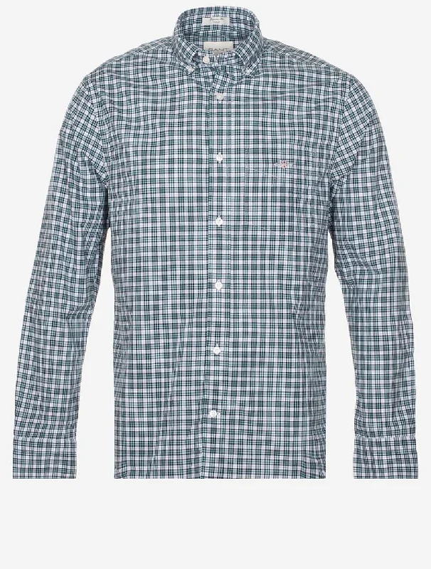 Plus Size Men's Striped Chambray Casual Shirts with a Spread Collar for a Preppy AppearanceRegular Poplin Small Check Shirt Deep Forest Green Plus Size Men's Striped Chambray Casual Shirts with a Spread Collar for a Preppy AppearanceRegular Poplin Small Check Shirt Deep Forest Green