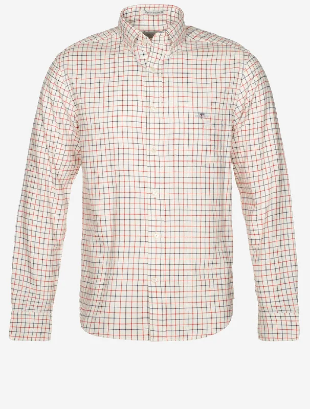 Men's Linen Blend Casual Shirts with Roll - Up Sleeves for a Summer Beach LookRegular Tattersall Twill Shirt Cream Men's Linen Blend Casual Shirts with Roll - Up Sleeves for a Summer Beach LookRegular Tattersall Twill Shirt Cream