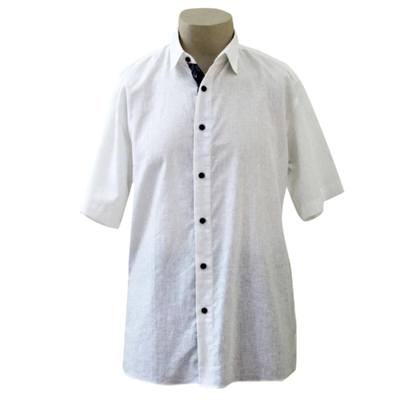 Men's Sustainable Recycled Material Casual Shirts for Eco - Conscious ConsumersHandmade White Lombok Men's Cotton Shirt (Indonesia) Men's Sustainable Recycled Material Casual Shirts for Eco - Conscious ConsumersHandmade White Lombok Men's Cotton Shirt (Indonesia)