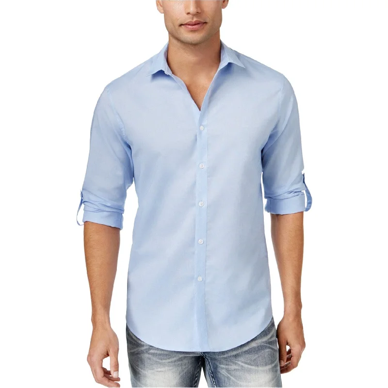 Men's Long - Line Oversized Casual Shirts in Dark Gray for a Relaxed and Modern LookI-N-C Mens Roll-Tab Button Up Shirt, Blue, Small Men's Long - Line Oversized Casual Shirts in Dark Gray for a Relaxed and Modern LookI-N-C Mens Roll-Tab Button Up Shirt, Blue, Small
