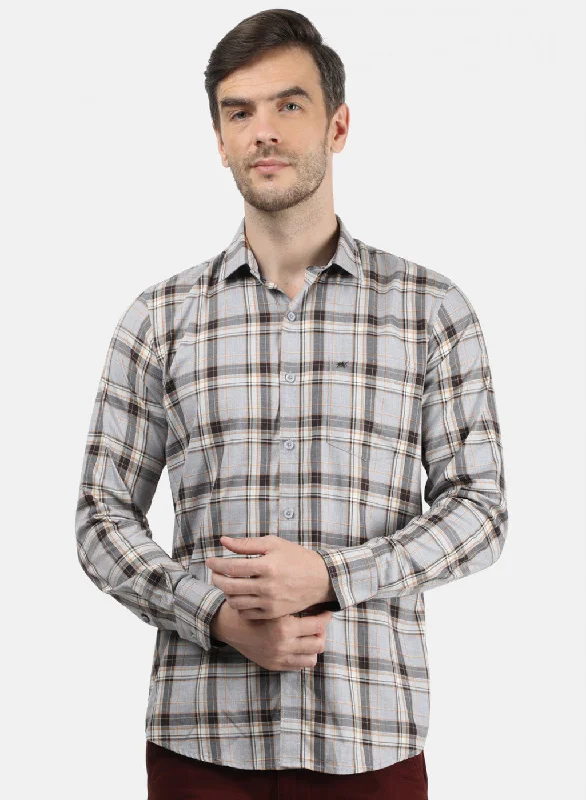 Men's Graphic - Printed Casual Shirts with Pop - Culture References for a Fun and Stylish LookMen Grey Check Shirt Men's Graphic - Printed Casual Shirts with Pop - Culture References for a Fun and Stylish LookMen Grey Check Shirt