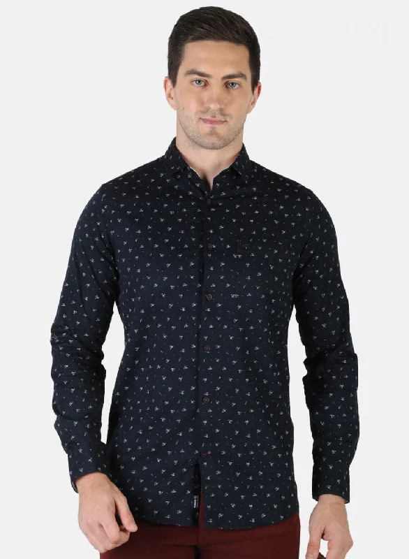 Men's Retro - Style Hawaiian Print Casual Shirts in Bold Patterns for a Tropical VacationMen NAvy Blue Printed Shirt Men's Retro - Style Hawaiian Print Casual Shirts in Bold Patterns for a Tropical VacationMen NAvy Blue Printed Shirt