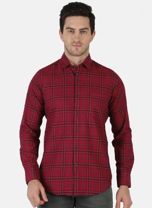 Men's Thermal - Lined Casual Shirts in Black for Added Warmth in Cold WeatherMen Red Check Shirt Men's Thermal - Lined Casual Shirts in Black for Added Warmth in Cold WeatherMen Red Check Shirt