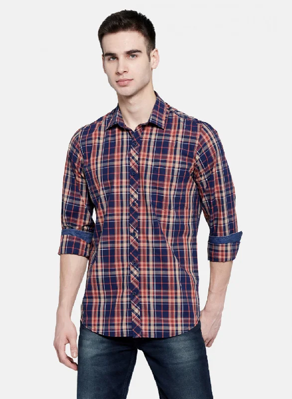 Men's Graphic - Printed Casual Shirts with Pop - Culture References for a Fun and Stylish LookMens NAvy Blue Check Shirt Men's Graphic - Printed Casual Shirts with Pop - Culture References for a Fun and Stylish LookMens NAvy Blue Check Shirt