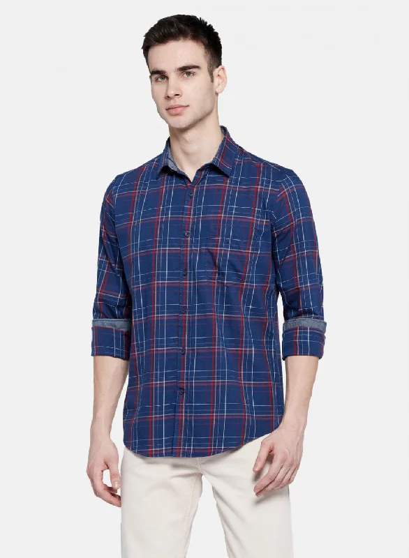 Men's Moisture - Wicking Performance Fabric Casual Shirts for Outdoor ActivitiesMens NAvy Blue Check Shirt Men's Moisture - Wicking Performance Fabric Casual Shirts for Outdoor ActivitiesMens NAvy Blue Check Shirt