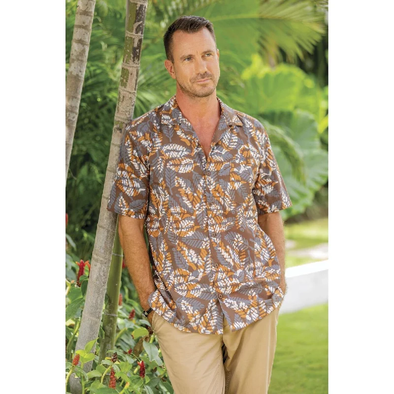 Men's Moisture - Wicking Performance Fabric Casual Shirts for Outdoor ActivitiesNOVICA Brown Leaf Shadows, Men's cotton shirt Men's Moisture - Wicking Performance Fabric Casual Shirts for Outdoor ActivitiesNOVICA Brown Leaf Shadows, Men's cotton shirt