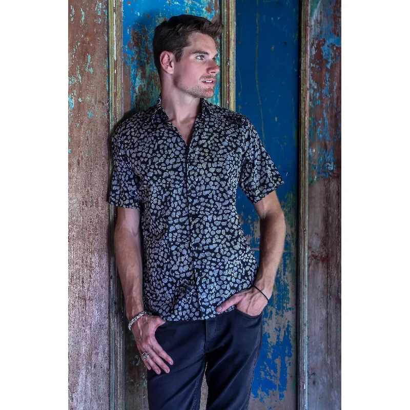 Men's Sustainable Recycled Material Casual Shirts for Eco - Conscious ConsumersNovica Handmade Borneo Slate Mens Cotton Batik Shirt Men's Sustainable Recycled Material Casual Shirts for Eco - Conscious ConsumersNovica Handmade Borneo Slate Mens Cotton Batik Shirt
