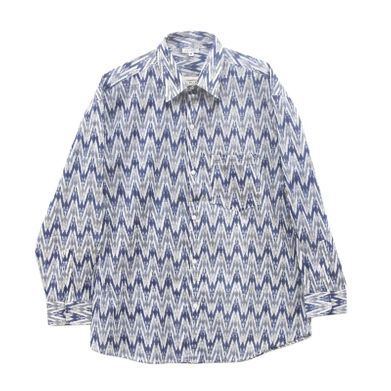 Plus Size Men's Striped Chambray Casual Shirts with a Spread Collar for a Preppy AppearanceNovica Ikat Stories Men'S Cotton Long Sleeve Shirt Plus Size Men's Striped Chambray Casual Shirts with a Spread Collar for a Preppy AppearanceNovica Ikat Stories Men'S Cotton Long Sleeve Shirt