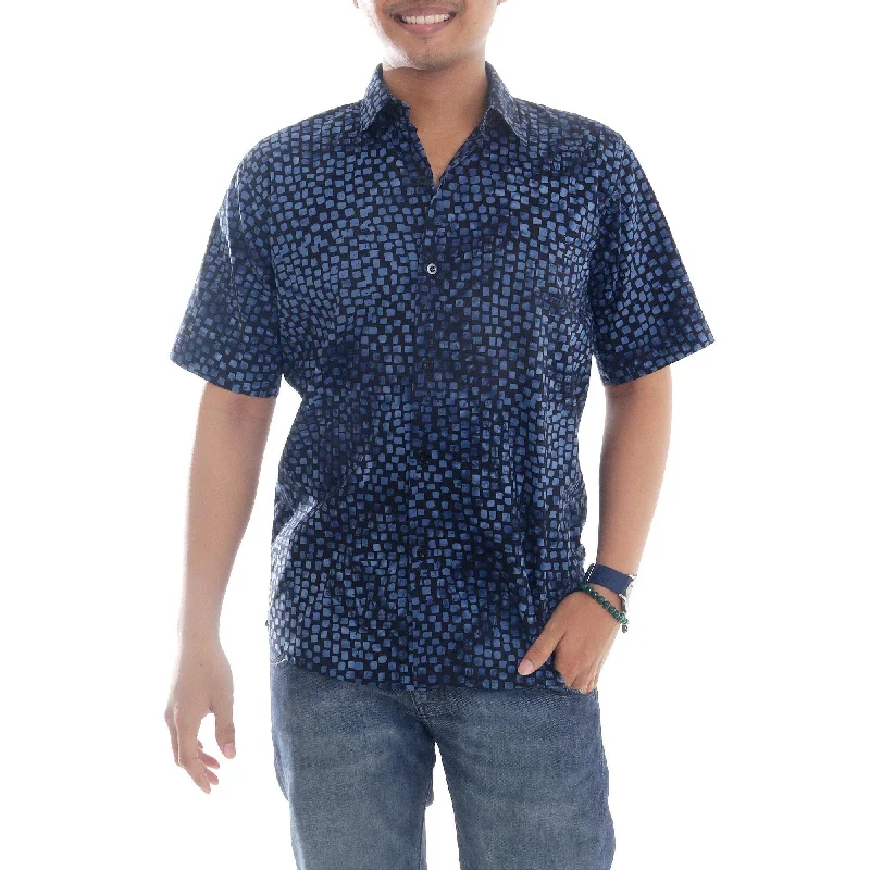 Men's Short - Sleeve Linen Casual Shirts in Light Khaki for a Breathable Summer OptionNOVICA Pixel Play, Men's cotton batik shirt Men's Short - Sleeve Linen Casual Shirts in Light Khaki for a Breathable Summer OptionNOVICA Pixel Play, Men's cotton batik shirt