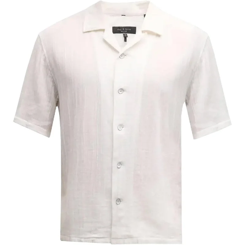 Men's Thermal - Lined Casual Shirts in Black for Added Warmth in Cold WeatherRag & Bone Men's Avery Gauze Shirt, White Short Sleeve Men's Thermal - Lined Casual Shirts in Black for Added Warmth in Cold WeatherRag & Bone Men's Avery Gauze Shirt, White Short Sleeve