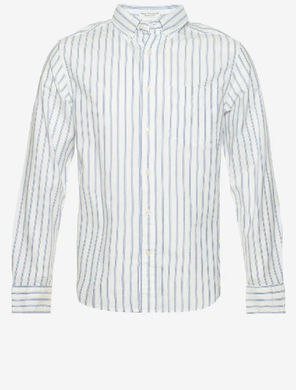 Men's Long - Line Oversized Casual Shirts in Dark Gray for a Relaxed and Modern LookRegular Archive Oxford Stripe Shirt Eggshell Men's Long - Line Oversized Casual Shirts in Dark Gray for a Relaxed and Modern LookRegular Archive Oxford Stripe Shirt Eggshell
