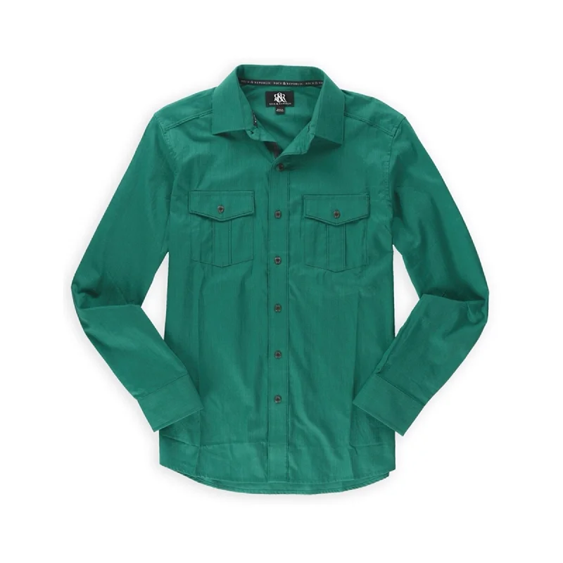 Plus Size Men's Plaid Flannel Casual Shirts in Earth Tones for a Cozy Fall OutfitRock & Republic Mens Solid Pocket Button Up Shirt, Green, Small Plus Size Men's Plaid Flannel Casual Shirts in Earth Tones for a Cozy Fall OutfitRock & Republic Mens Solid Pocket Button Up Shirt, Green, Small