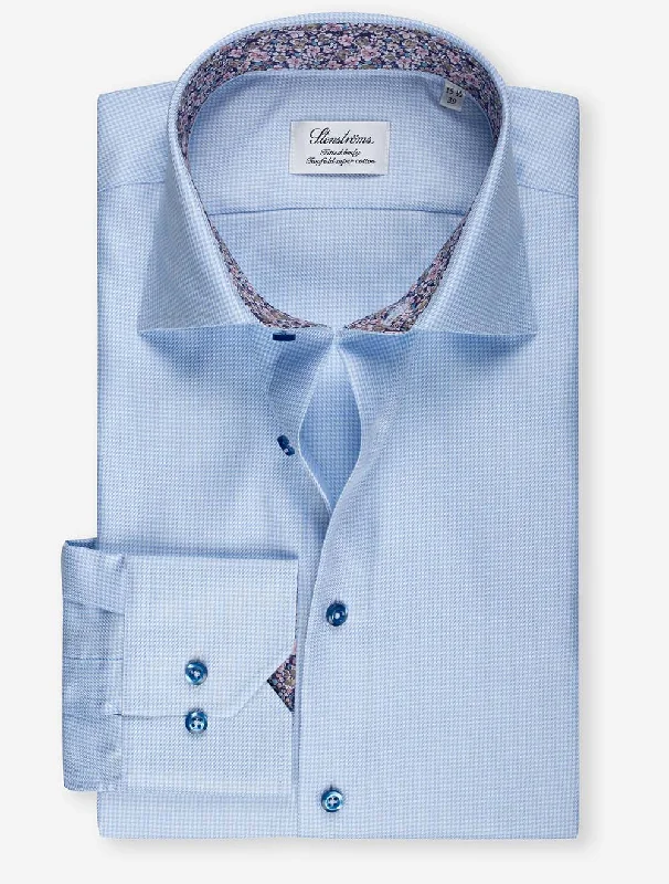 Men's Thermal - Lined Casual Shirts in Black for Added Warmth in Cold WeatherHoundstooth Floral Inlay Light Blue Men's Thermal - Lined Casual Shirts in Black for Added Warmth in Cold WeatherHoundstooth Floral Inlay Light Blue