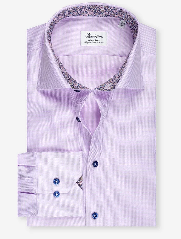 Men's Button - Down Oxford Casual Shirts in Crisp White for a Classic and Versatile StylePattern Inlay Fitted Shirt Purple Men's Button - Down Oxford Casual Shirts in Crisp White for a Classic and Versatile StylePattern Inlay Fitted Shirt Purple