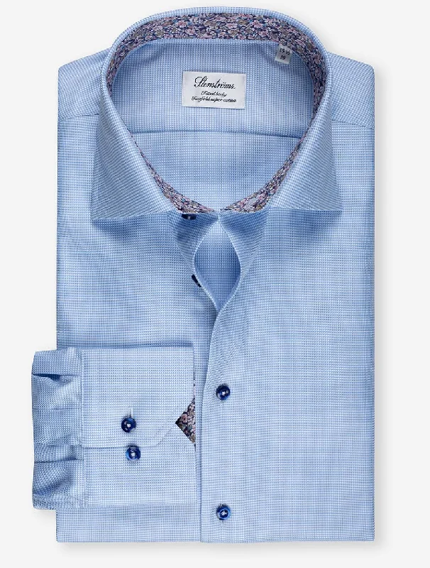 Men's Embroidered Detail Casual Shirts in Beige for a Touch of ElegancePuppytooth Floral Inlay Light Blue Men's Embroidered Detail Casual Shirts in Beige for a Touch of ElegancePuppytooth Floral Inlay Light Blue