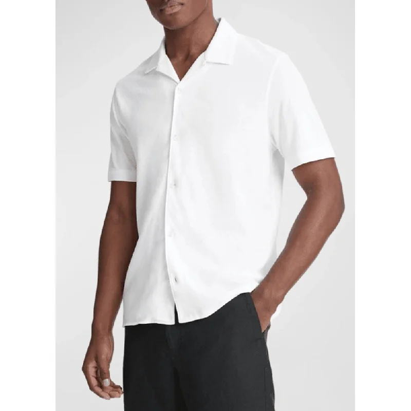 Men's Shearling - Lined Collar Casual Shirts in Brown for a Rustic and Warm AppealVince Men's Pique Cabana S/S Button Down Shirt, Optic White Short Sleeve Men's Shearling - Lined Collar Casual Shirts in Brown for a Rustic and Warm AppealVince Men's Pique Cabana S/S Button Down Shirt, Optic White Short Sleeve