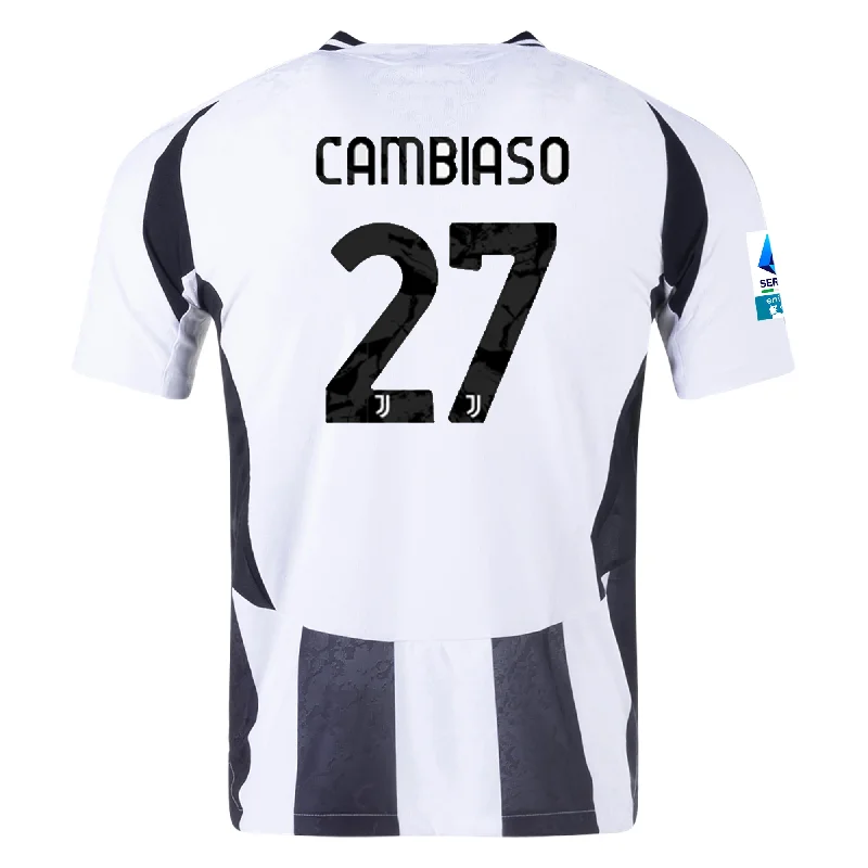 Men's Moisture - Wicking Lacrosse Jerseys with Mesh Panels for Optimal Performance on the Fieldadidas Juventus Authentic Andrea Cambiaso Home Jersey w/ Serie A Patch 24/25 (White/Black) Men's Moisture - Wicking Lacrosse Jerseys with Mesh Panels for Optimal Performance on the Fieldadidas Juventus Authentic Andrea Cambiaso Home Jersey w/ Serie A Patch 24/25 (White/Black)