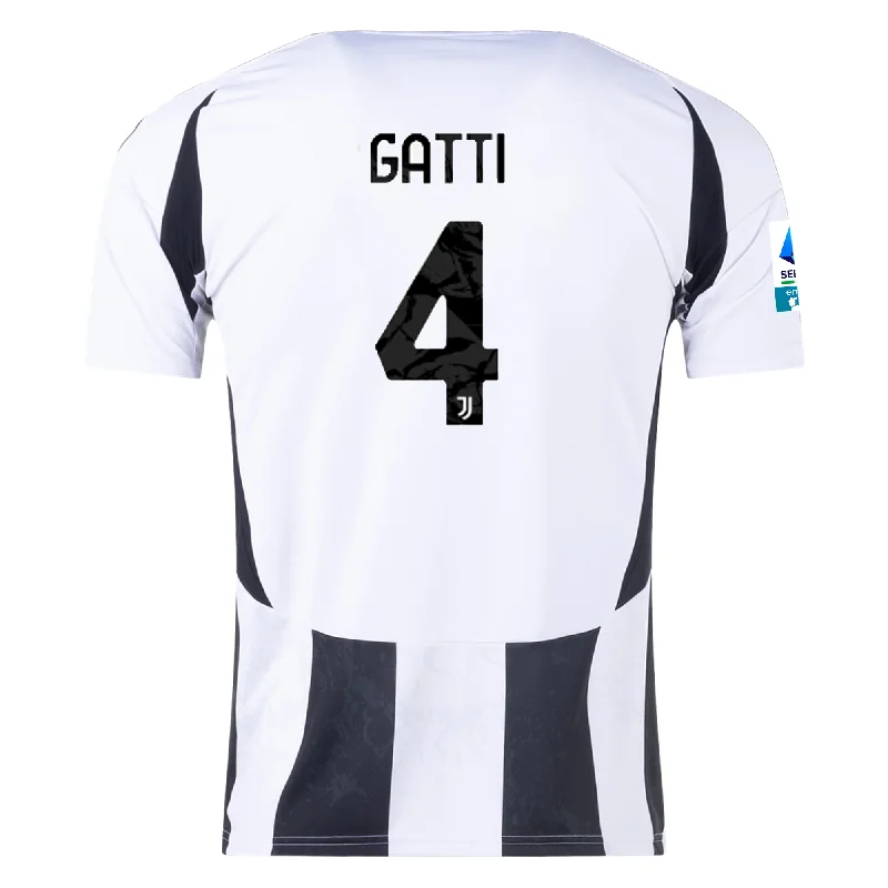 Men's Cycling Jerseys with Reflective Stripes for Safe and Stylish Rides at Nightadidas Juventus Federico Gatti Home Jersey w/ Serie A Patch 24/25 (White/Black)