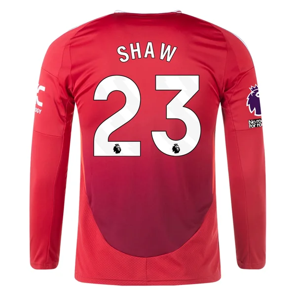Men's Vintage American Football Jerseys of Legendary Teams for Collectors and Fansadidas Manchester United Luke Shaw Long Sleeve Home Jersey w/ EPL + No Room For Racism Patches24/25 (Red) Men's Vintage American Football Jerseys of Legendary Teams for Collectors and Fansadidas Manchester United Luke Shaw Long Sleeve Home Jersey w/ EPL + No Room For Racism Patches24/25 (Red)