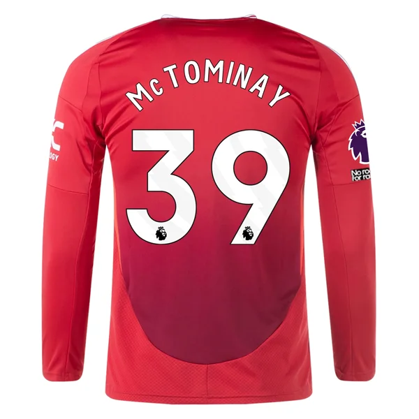 Men's Football Jerseys with Embroidered Club Badges for a Premium and Authentic Appealadidas Manchester United Scotty McTominay Long Sleeve Home Jersey w/ EPL + No Room For Racism Patches24/25 (Red) Men's Football Jerseys with Embroidered Club Badges for a Premium and Authentic Appealadidas Manchester United Scotty McTominay Long Sleeve Home Jersey w/ EPL + No Room For Racism Patches24/25 (Red)
