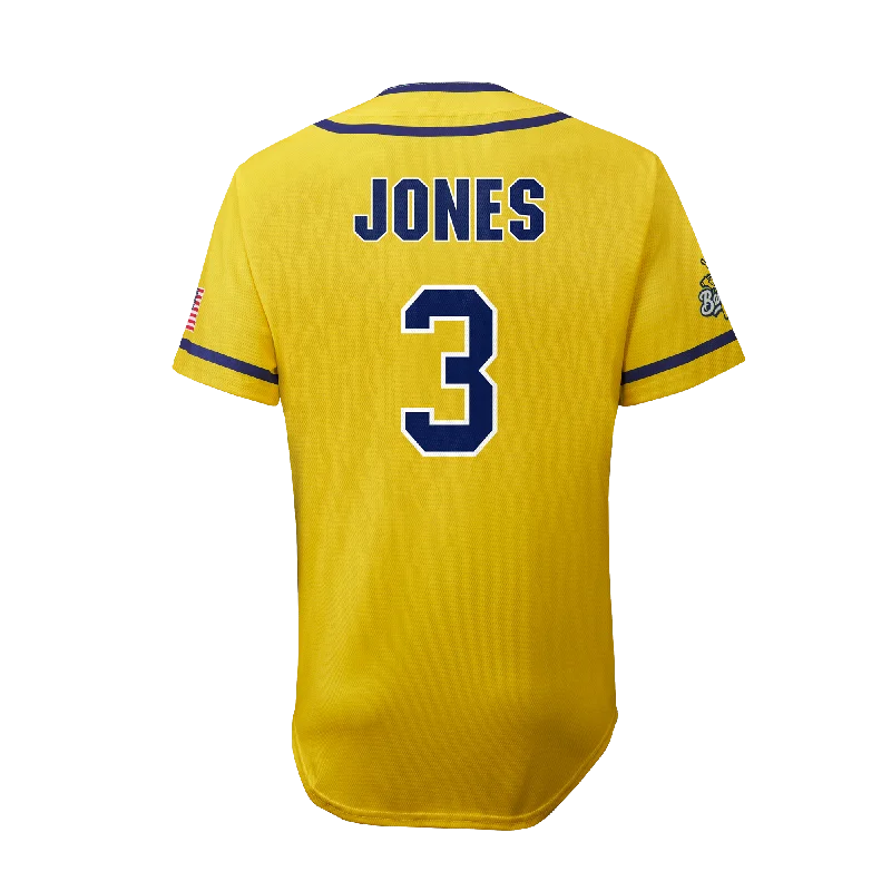 Men's Authentic Soccer Jerseys of National Teams for International Football EventsBananas Eric Jones #3 EvoShield Jersey - Yellow Men's Authentic Soccer Jerseys of National Teams for International Football EventsBananas Eric Jones #3 EvoShield Jersey - Yellow