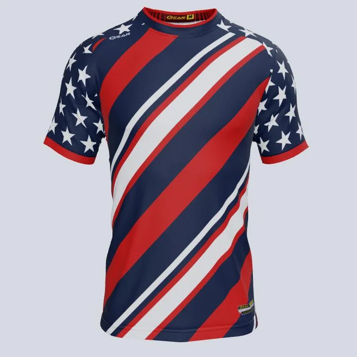 Men's Custom - Embroidered Volleyball Jerseys for Team Uniforms or Personalized GearBold Custom USA Jersey Men's Custom - Embroidered Volleyball Jerseys for Team Uniforms or Personalized GearBold Custom USA Jersey