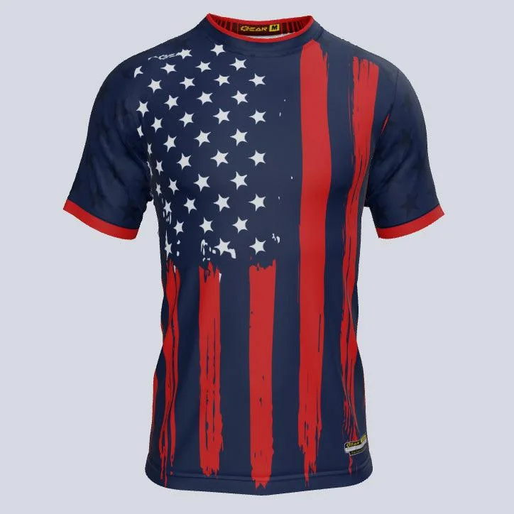 Men's Moisture - Wicking Golf Jerseys with UV Protection for Comfortable Rounds on the CourseBrave Custom USA Jersey Men's Moisture - Wicking Golf Jerseys with UV Protection for Comfortable Rounds on the CourseBrave Custom USA Jersey