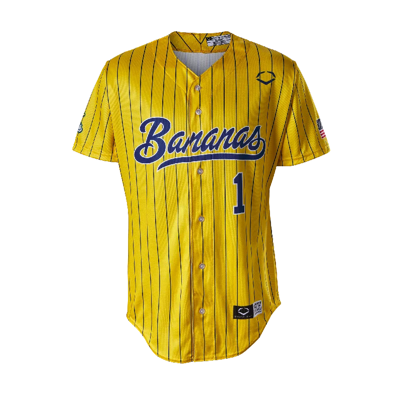 Men's Sustainable Organic Cotton Rugby Jerseys for Eco - Conscious Sports EnthusiastsBananas EvoShield Jersey - Yellow Pin Stripe Men's Sustainable Organic Cotton Rugby Jerseys for Eco - Conscious Sports EnthusiastsBananas EvoShield Jersey - Yellow Pin Stripe