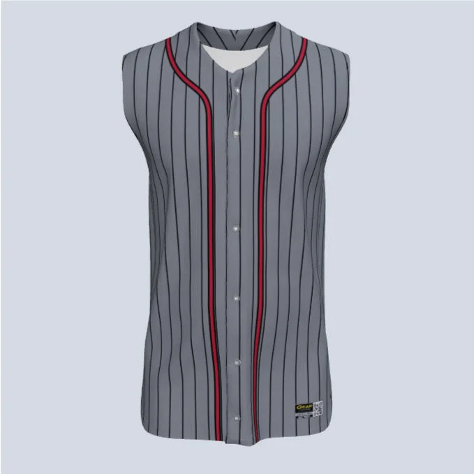Men's Cycling Jerseys with Reflective Stripes for Safe and Stylish Rides at NightFull Button Baseball Core Custom Sleeveless Jersey