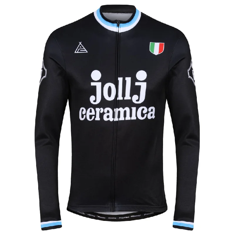 Men's Moisture - Wicking Lacrosse Jerseys with Mesh Panels for Optimal Performance on the FieldJollj Ceramica-Padova Retro Long Sleeve Jersey Men's Moisture - Wicking Lacrosse Jerseys with Mesh Panels for Optimal Performance on the FieldJollj Ceramica-Padova Retro Long Sleeve Jersey