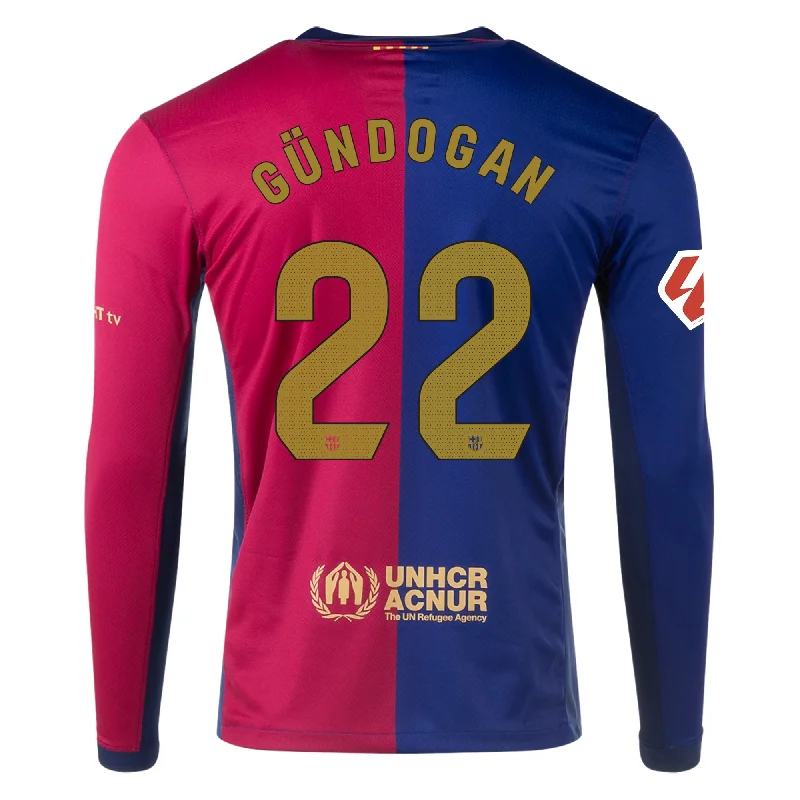 Men's Vintage American Football Jerseys of Legendary Teams for Collectors and FansNike Barcelona Ilkay Gundogan Home Long Sleeve Jersey w/ La Liga Patch 24/25 (Royal/Nobel Red/Club Gold) Men's Vintage American Football Jerseys of Legendary Teams for Collectors and FansNike Barcelona Ilkay Gundogan Home Long Sleeve Jersey w/ La Liga Patch 24/25 (Royal/Nobel Red/Club Gold)